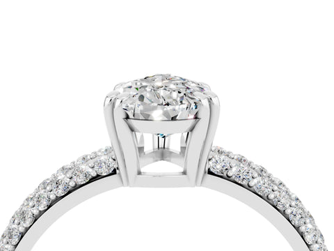 White gold Pear Cut Cut Diamond Milgrain Marquise Band with Prong Setting_4