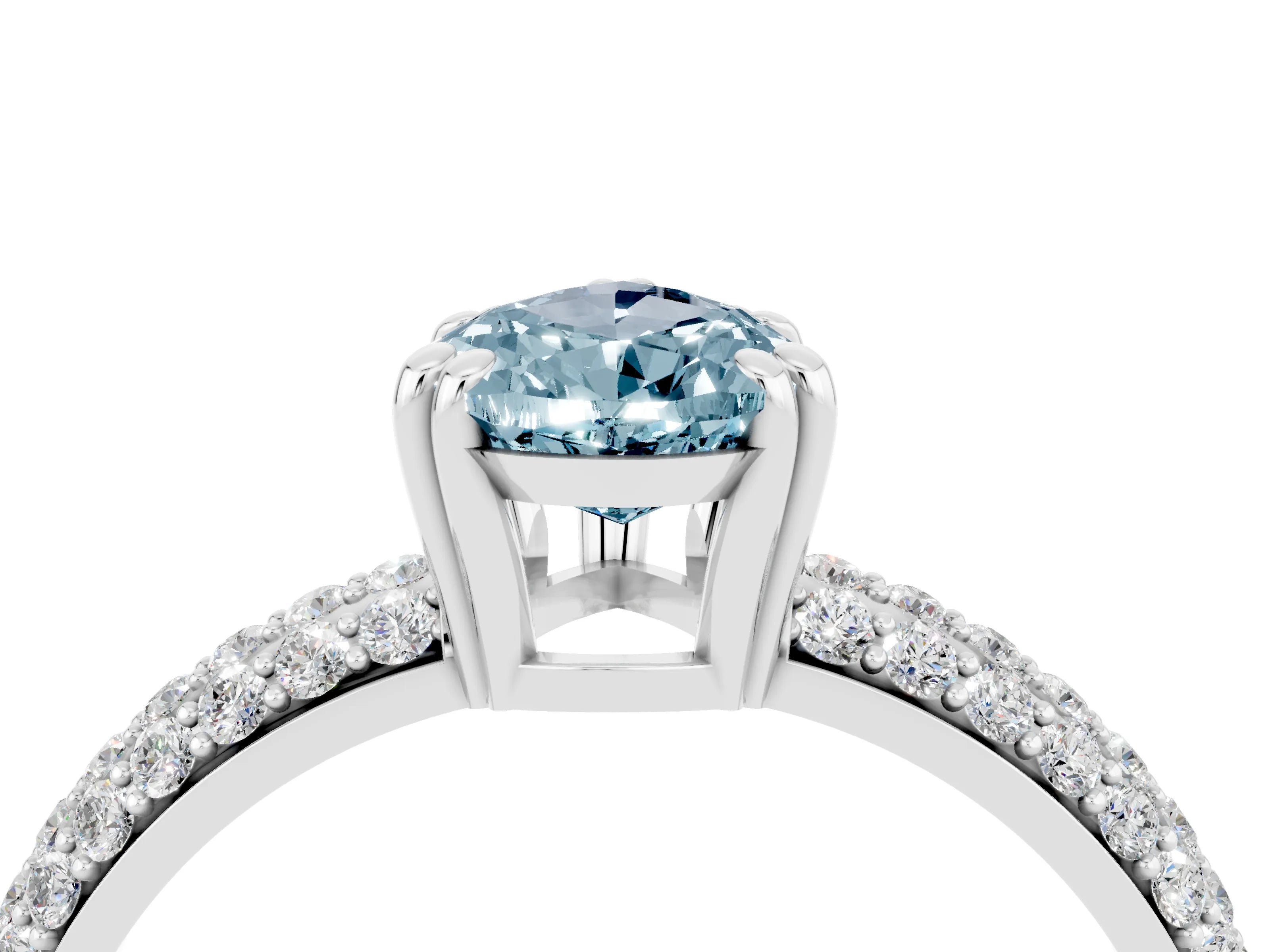 White gold Pear Cut Cut Diamond Milgrain Marquise Band with Prong Setting_4