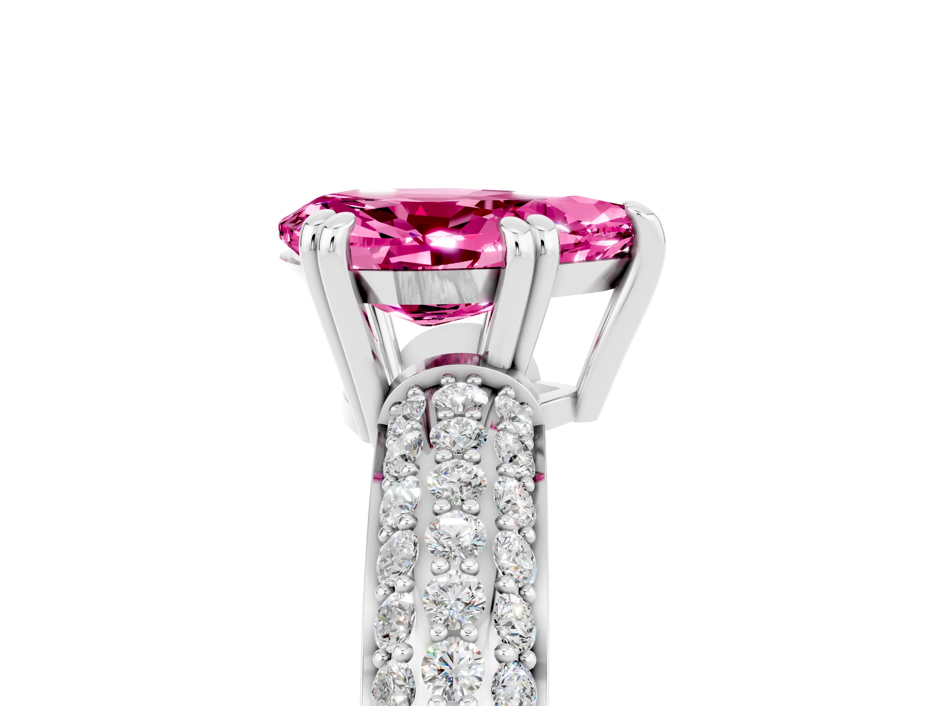 White gold Pear Cut Cut Diamond Milgrain Marquise Band with Prong Setting_5