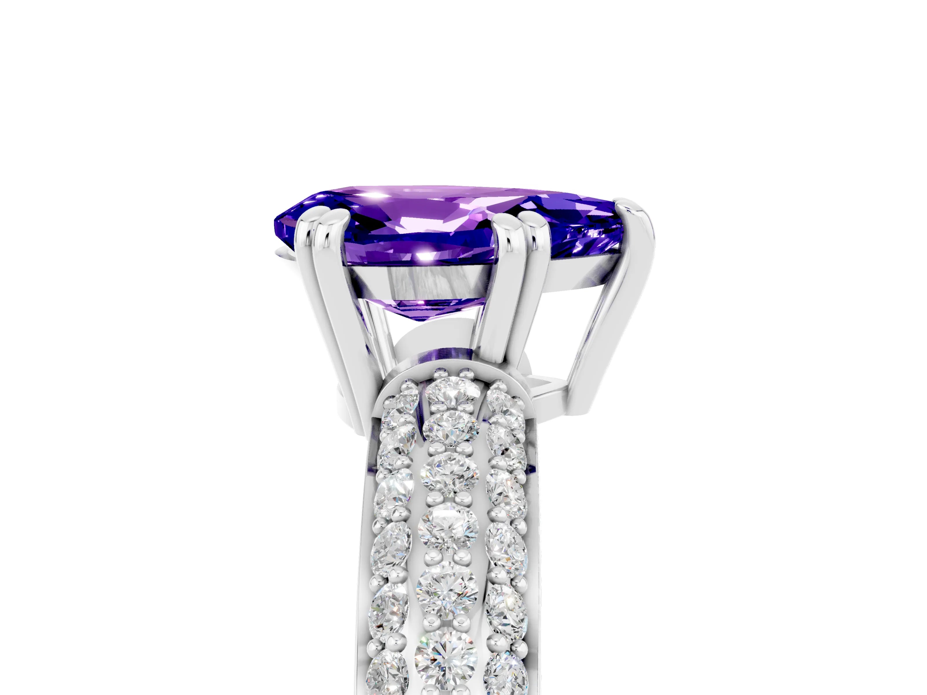 White gold Pear Cut Cut Diamond Milgrain Marquise Band with Prong Setting_5
