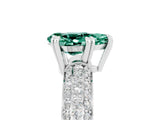 White gold Pear Cut Cut Diamond Milgrain Marquise Band with Prong Setting_5