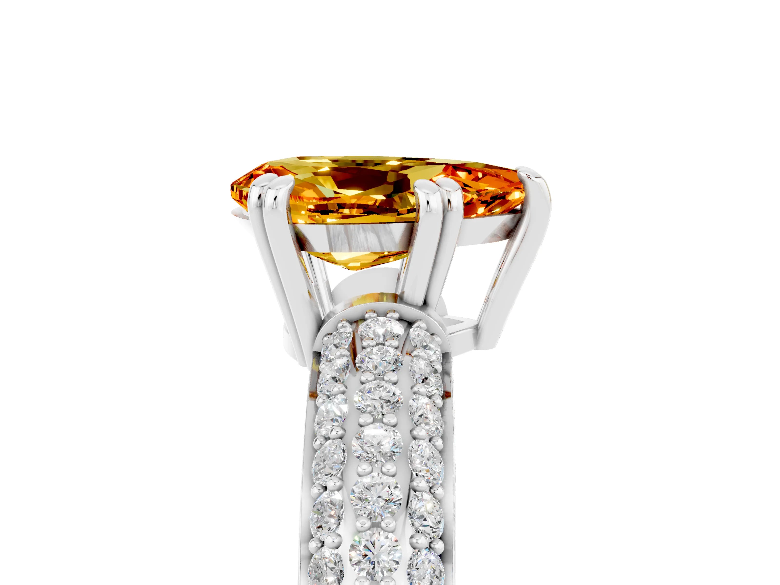 White gold Pear Cut Cut Diamond Milgrain Marquise Band with Prong Setting_5