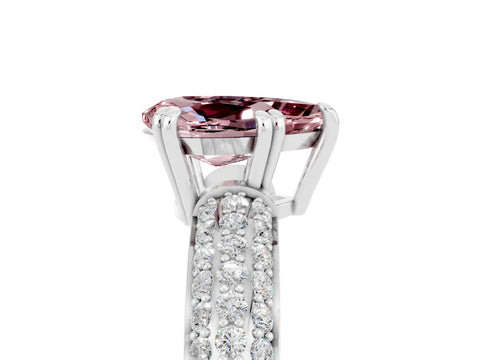 White gold Pear Cut Cut Diamond Milgrain Marquise Band with Prong Setting_5