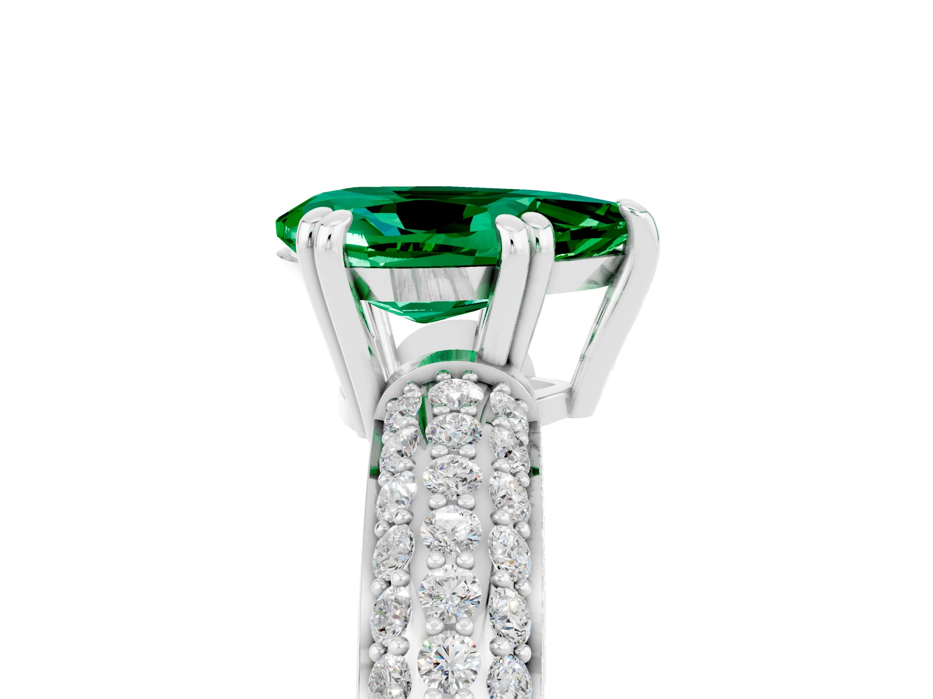 White gold Pear Cut Cut Diamond Milgrain Marquise Band with Prong Setting_5
