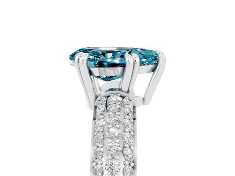 White gold Pear Cut Cut Diamond Milgrain Marquise Band with Prong Setting_5
