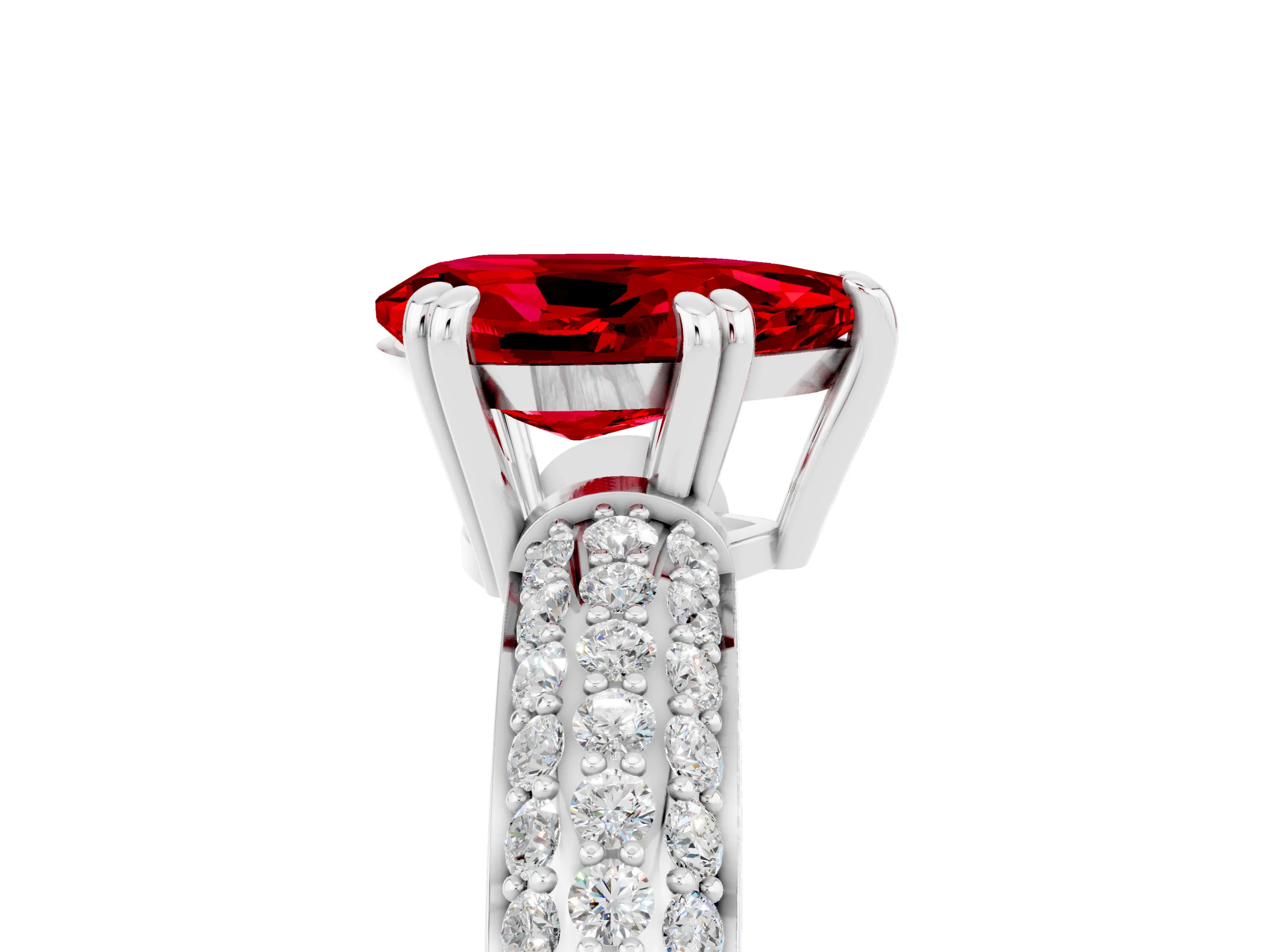 White gold Pear Cut Cut Diamond Milgrain Marquise Band with Prong Setting_5