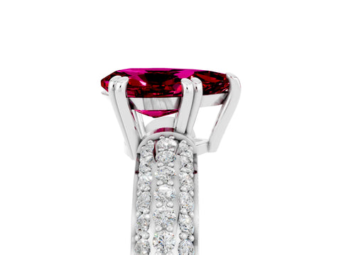 White gold Pear Cut Cut Diamond Milgrain Marquise Band with Prong Setting_5