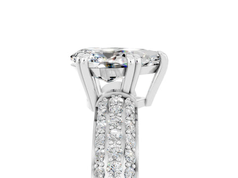 White gold Pear Cut Cut Diamond Milgrain Marquise Band with Prong Setting_5