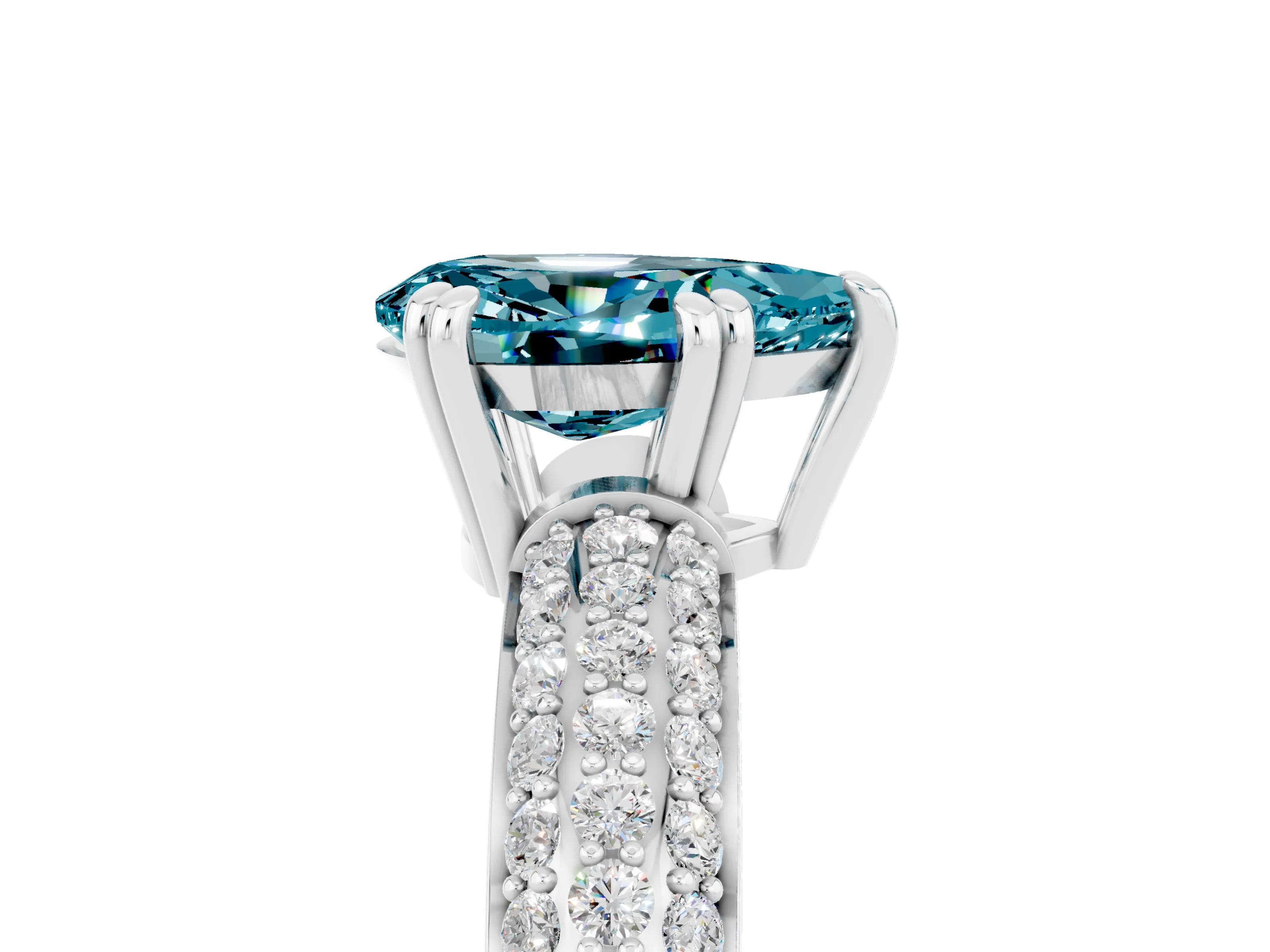 White gold Pear Cut Cut Diamond Milgrain Marquise Band with Prong Setting_5