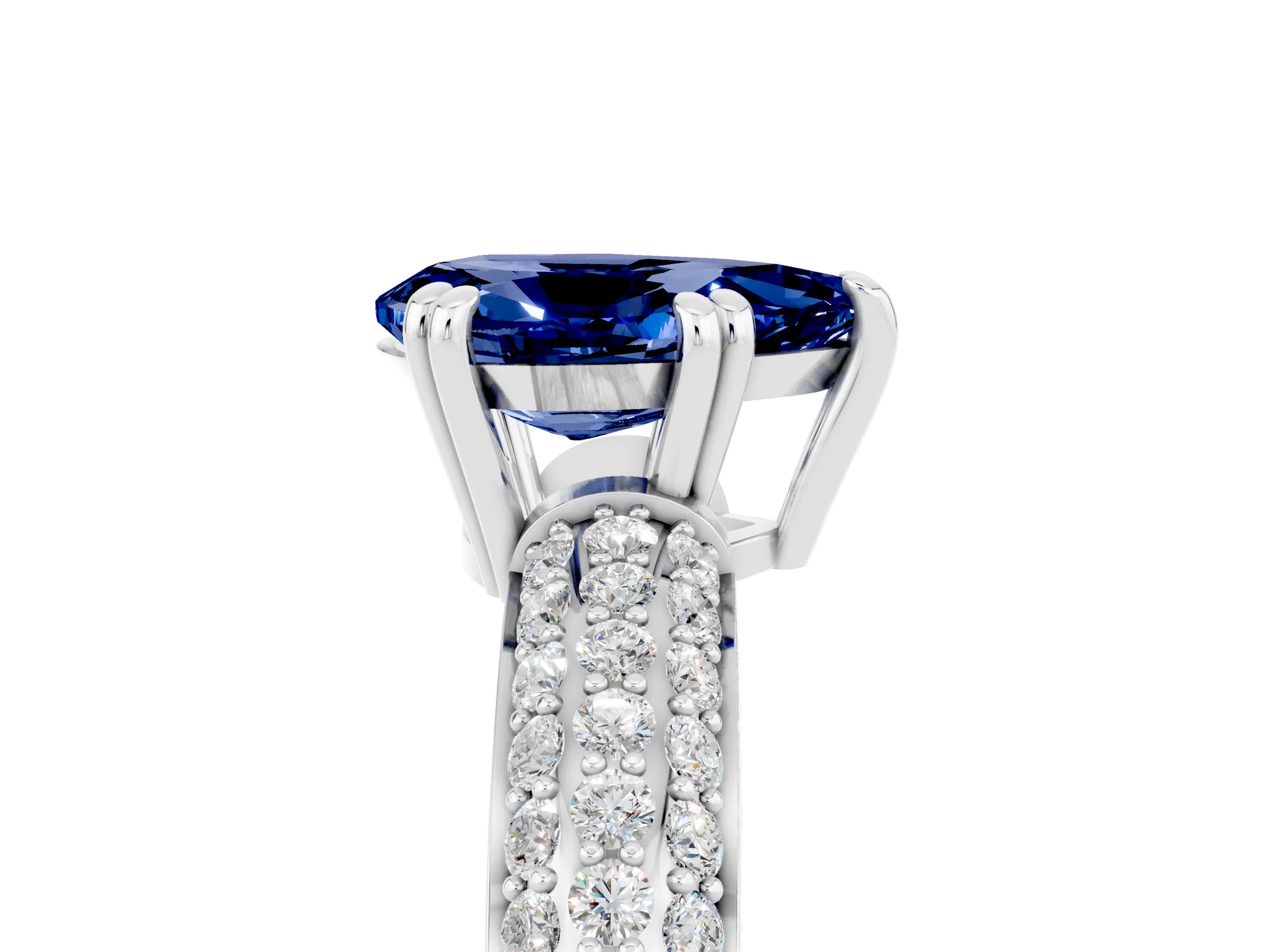 White gold Pear Cut Cut Diamond Milgrain Marquise Band with Prong Setting_5