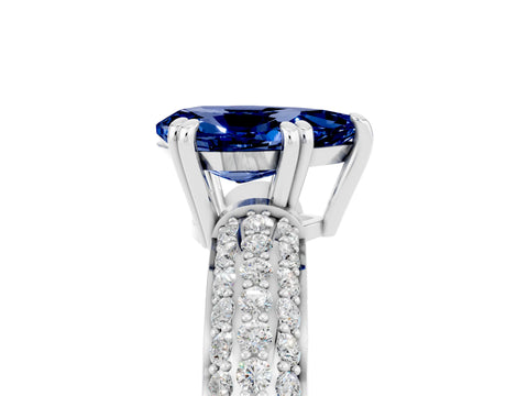 White gold Pear Cut Cut Diamond Milgrain Marquise Band with Prong Setting_5