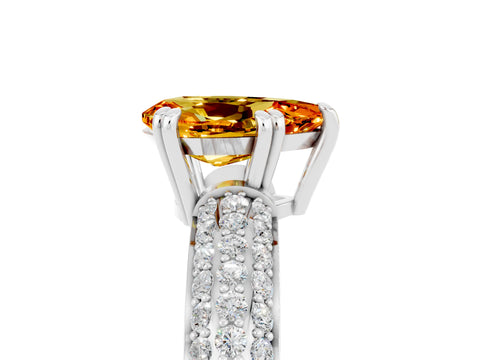 White gold Pear Cut Cut Diamond Milgrain Marquise Band with Prong Setting_5