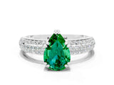 White gold Pear Cut Cut Diamond Milgrain Marquise Band with Prong Setting