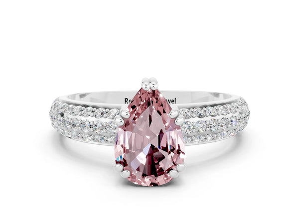 Platinum Pear Cut Cut Diamond Milgrain Marquise Band with Prong Setting
