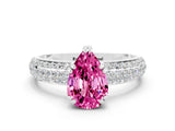 White gold Pear Cut Cut Diamond Milgrain Marquise Band with Prong Setting