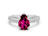 White gold Pear Cut Cut Diamond Milgrain Marquise Band with Prong Setting