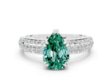 White gold Pear Cut Cut Diamond Milgrain Marquise Band with Prong Setting