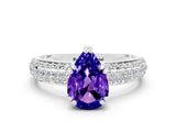White gold Pear Cut Cut Diamond Milgrain Marquise Band with Prong Setting