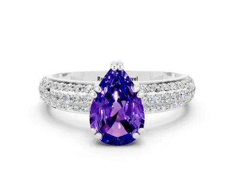 White gold Pear Cut Cut Diamond Milgrain Marquise Band with Prong Setting