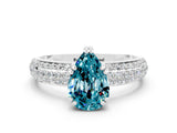 White gold Pear Cut Cut Diamond Milgrain Marquise Band with Prong Setting