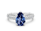 White gold Pear Cut Cut Diamond Milgrain Marquise Band with Prong Setting