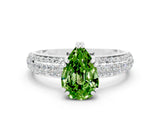 White gold Pear Cut Cut Diamond Milgrain Marquise Band with Prong Setting