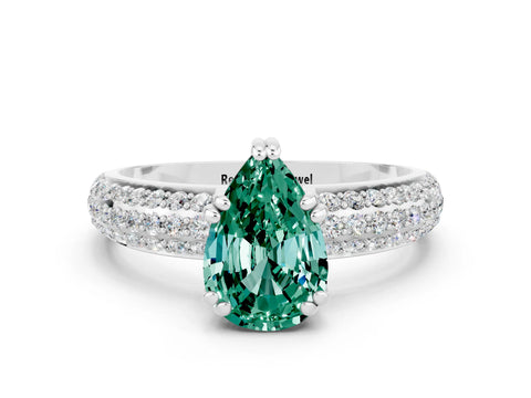 White gold Pear Cut Cut Diamond Milgrain Marquise Band with Prong Setting
