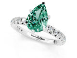 White gold Pear Cut Cut Diamond Pavé Band with Four-Prong Setting_1