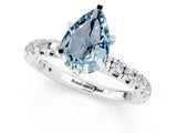 White gold Pear Cut Cut Diamond Pavé Band with Four-Prong Setting_1