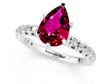 White gold Pear Cut Cut Diamond Pavé Band with Four-Prong Setting_1