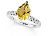 White gold Pear Cut Cut Diamond Pavé Band with Four-Prong Setting_1