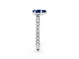 White gold Pear Cut Cut Diamond Pavé Band with Four-Prong Setting_2