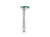 White gold Pear Cut Cut Diamond Pavé Band with Four-Prong Setting_2