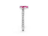 White gold Pear Cut Cut Diamond Pavé Band with Four-Prong Setting_2