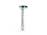 White gold Pear Cut Cut Diamond Pavé Band with Four-Prong Setting_2