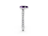 White gold Pear Cut Cut Diamond Pavé Band with Four-Prong Setting_2