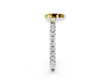 White gold Pear Cut Cut Diamond Pavé Band with Four-Prong Setting_2