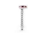 White gold Pear Cut Cut Diamond Pavé Band with Four-Prong Setting_2