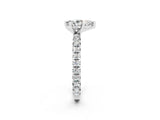 White gold Pear Cut Cut Diamond Pavé Band with Four-Prong Setting_2