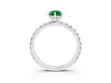 White gold Pear Cut Cut Diamond Pavé Band with Four-Prong Setting_3