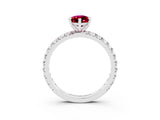 White gold Pear Cut Cut Diamond Pavé Band with Four-Prong Setting_3