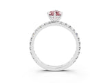 White gold Pear Cut Cut Diamond Pavé Band with Four-Prong Setting_3
