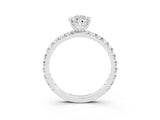 White gold Pear Cut Cut Diamond Pavé Band with Four-Prong Setting_3