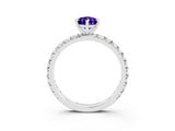 White gold Pear Cut Cut Diamond Pavé Band with Four-Prong Setting_3