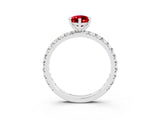 White gold Pear Cut Cut Diamond Pavé Band with Four-Prong Setting_3