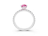 White gold Pear Cut Cut Diamond Pavé Band with Four-Prong Setting_3
