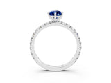 White gold Pear Cut Cut Diamond Pavé Band with Four-Prong Setting_3