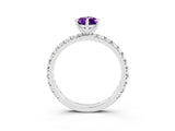 White gold Pear Cut Cut Diamond Pavé Band with Four-Prong Setting_3