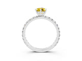 White gold Pear Cut Cut Diamond Pavé Band with Four-Prong Setting_3