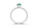 White gold Pear Cut Cut Diamond Pavé Band with Four-Prong Setting_3